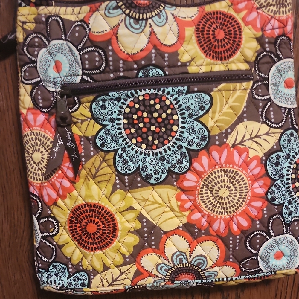Vera Bradley Floral Shoulder Bag - Brown, Yellow, Blue, Orange - Picture 5 of 5